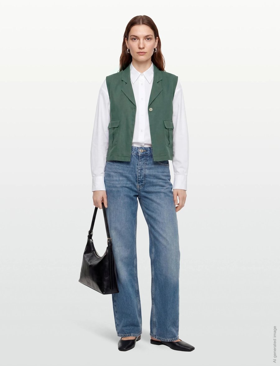 FREE/QUENT - FQLAVA-WAISTCOAT - kamizelki - dark forest - 0