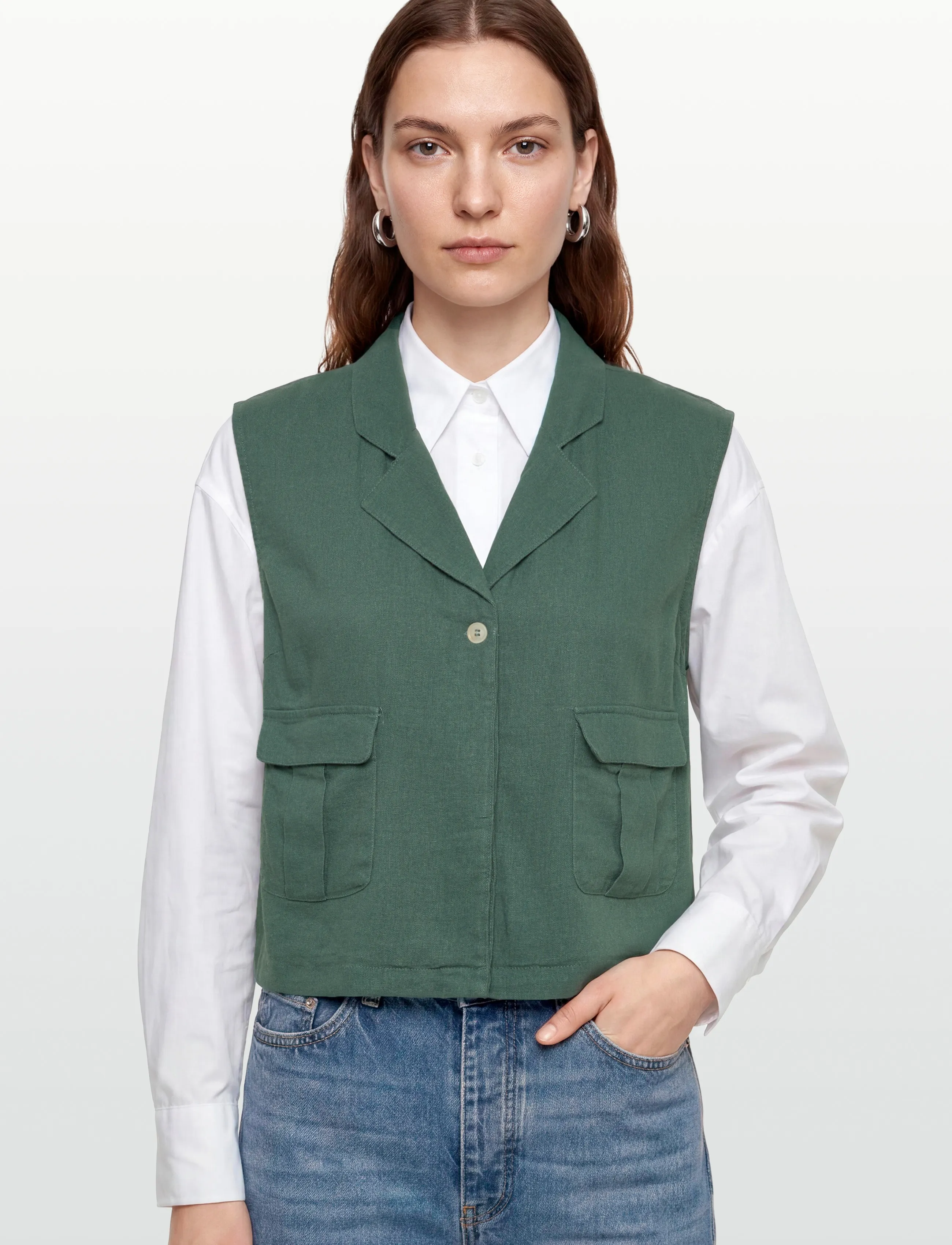 FREE/QUENT - FQLAVA-WAISTCOAT - feestelijke kleding voor outlet-prijzen - dark forest - 3