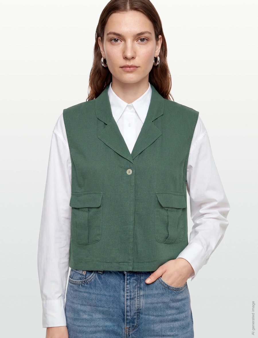 FREE/QUENT - FQLAVA-WAISTCOAT - kamizelki - dark forest - 3