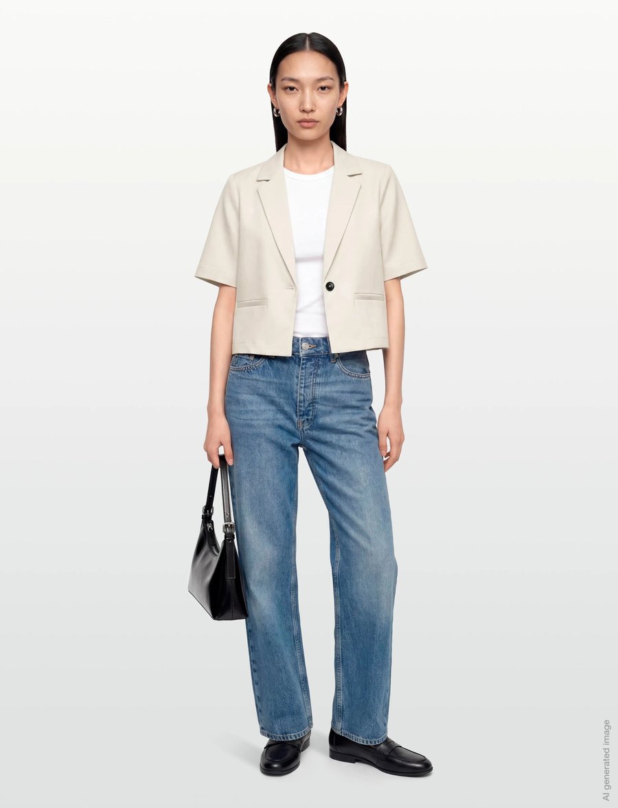 FREE/QUENT - FQMAEVE-BLAZER - cropped-blazer - moonbeam - 0