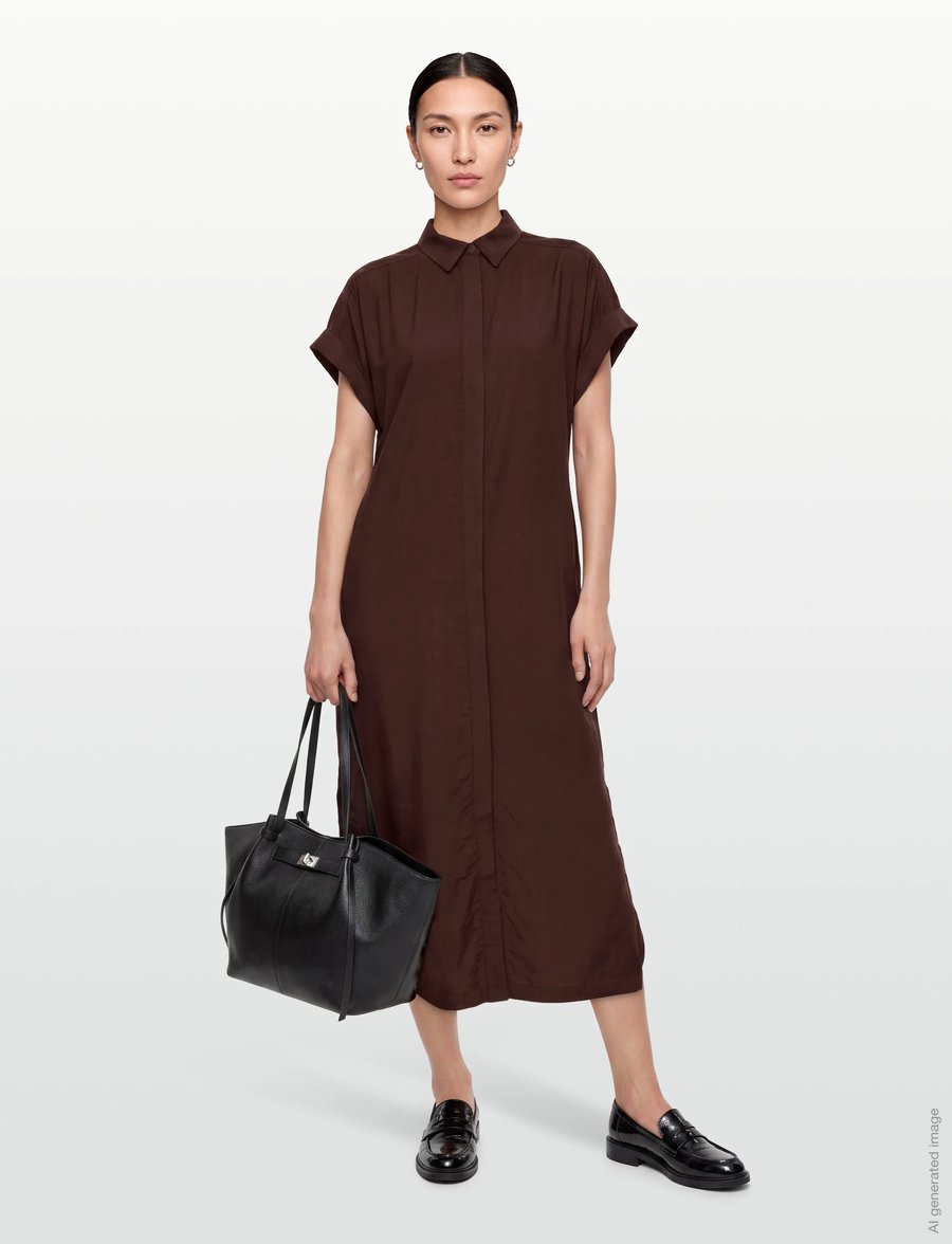 FREE/QUENT - FQESNANINA-DRESS - skjortekjoler - coffee bean - 0