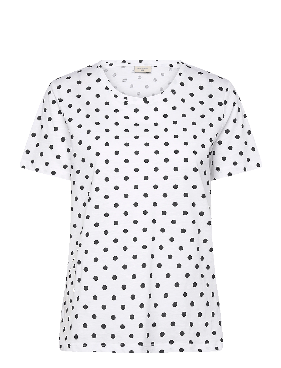 FREE/QUENT - FQVIVA-TEE - t-shirts - brilliant white w. black - 1