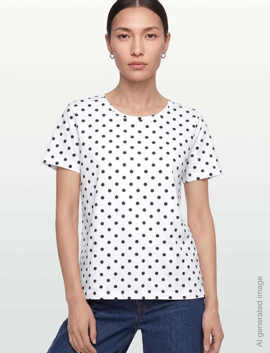 FREE/QUENT - FQVIVA-TEE - t-shirts - brilliant white w. black - 3