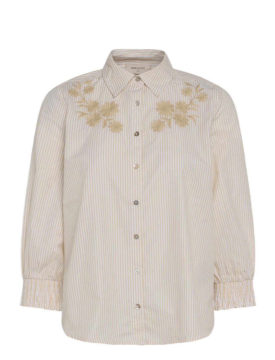 FREE/QUENT - FQESEVALINA-SHIRT - långärmade skjortor - star off-white w. boulder - 0