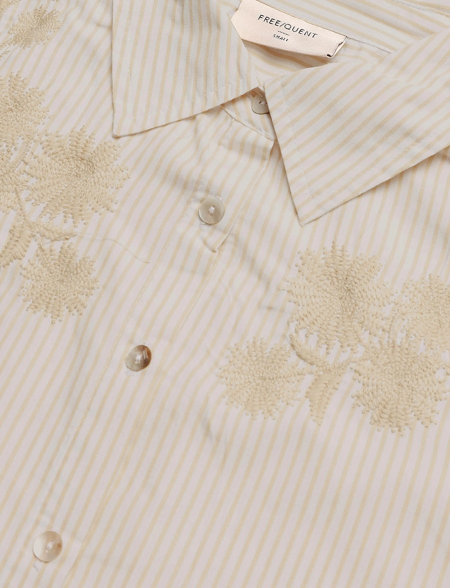 FREE/QUENT - FQESEVALINA-SHIRT - långärmade skjortor - star off-white w. boulder - 2