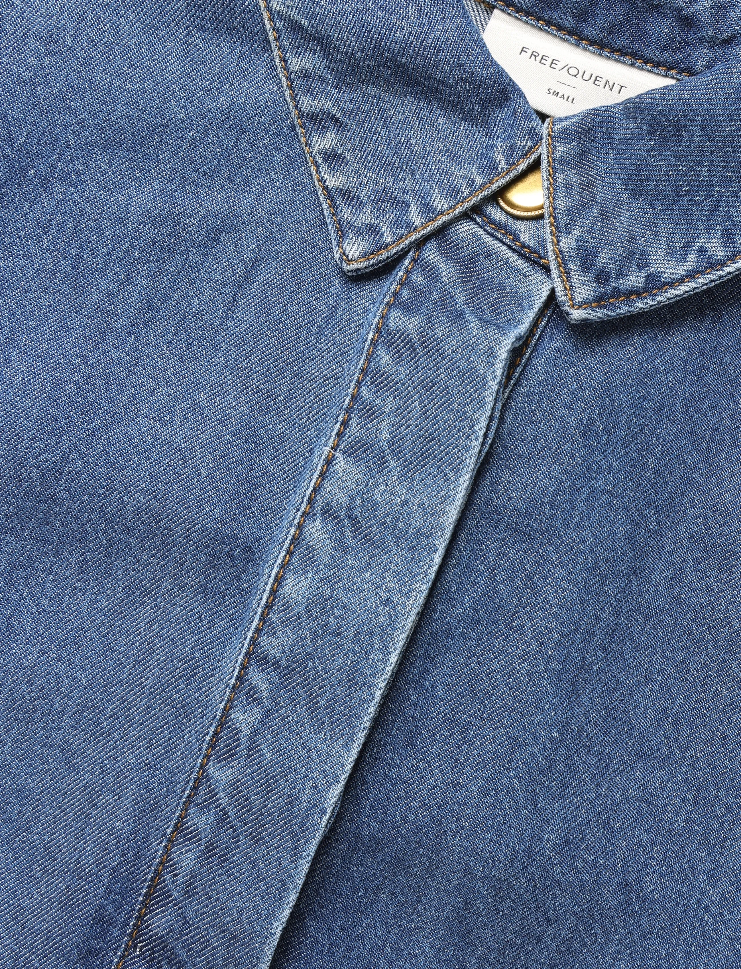 FREE/QUENT - FQMILO-SHIRT - teksasärgid - medium blue denim - 4