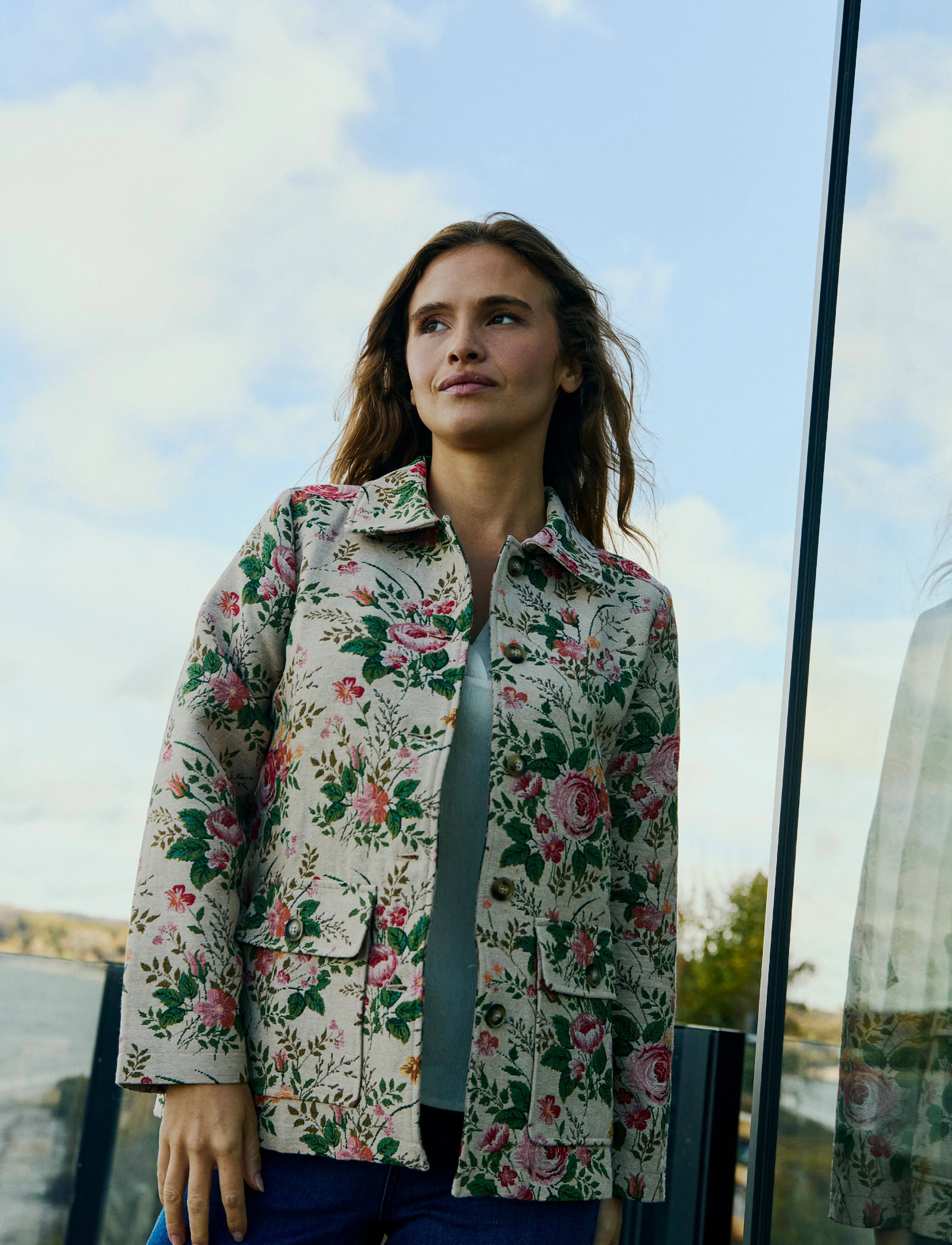 FREE/QUENT FQCRUSH-JACKET - Herbstjacken - MOONBEAM W. DEEP FOREST / cream