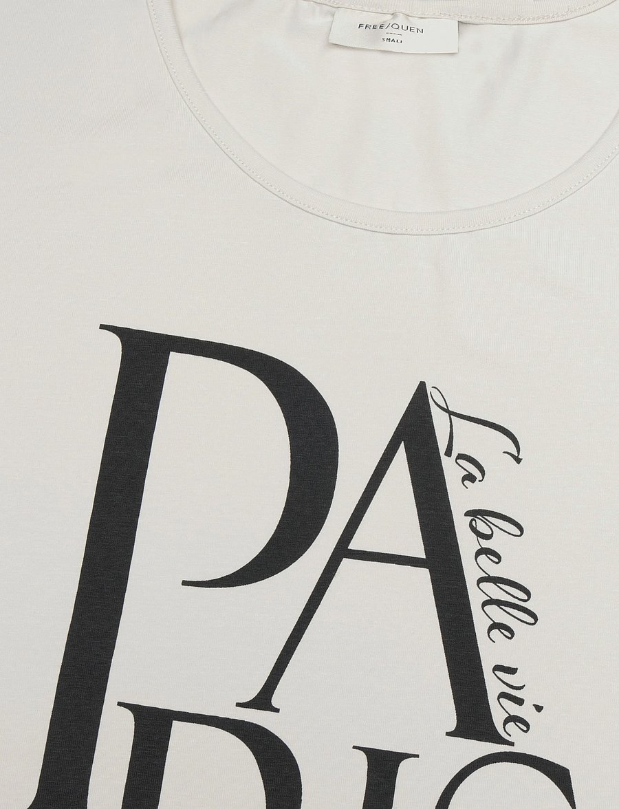 FREE/QUENT - FQFENJAL-TEE - t-särgid - moonbeam w. black - 2