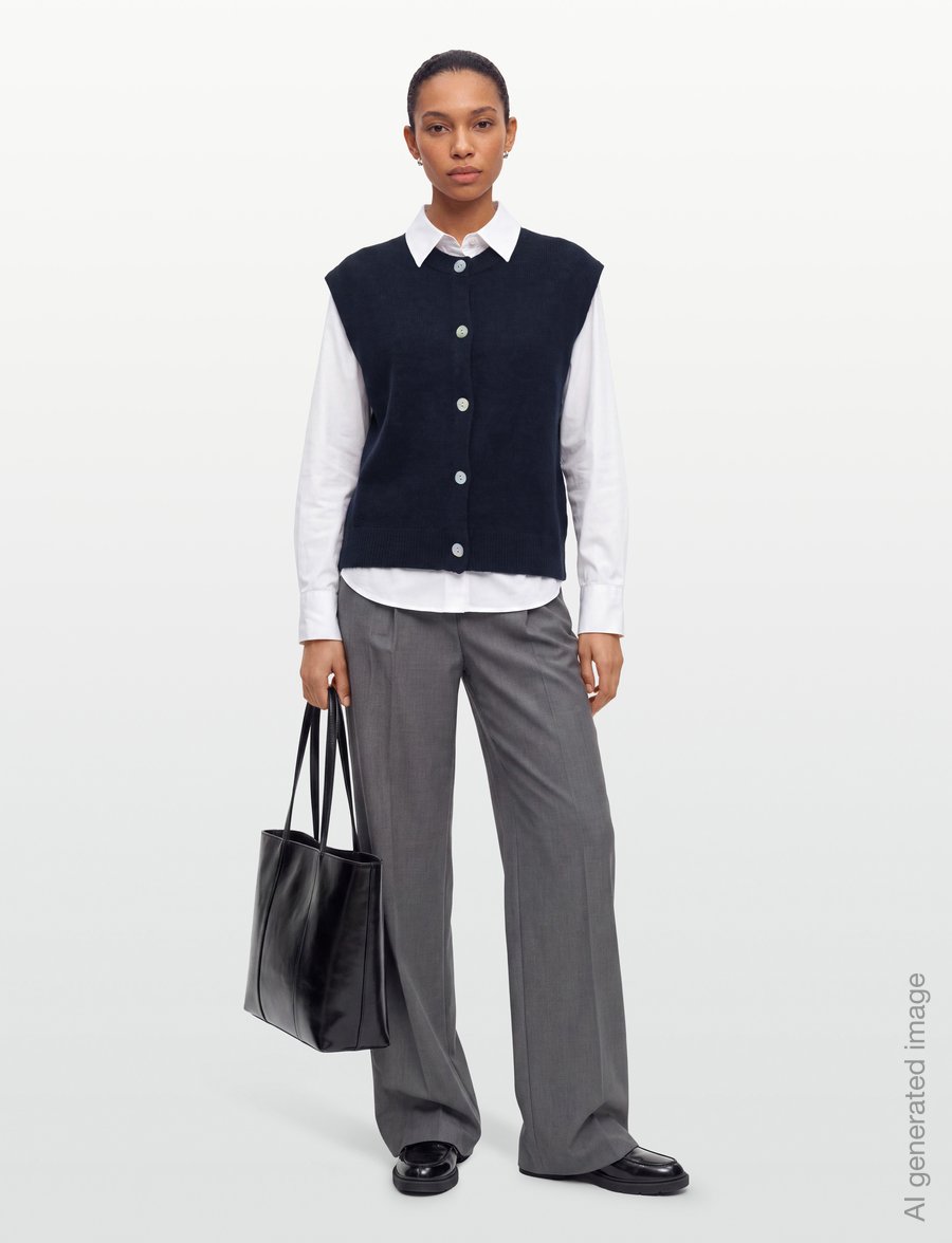 FREE/QUENT - FQALPA-VEST - kootud vestid - navy blazer melange - 0