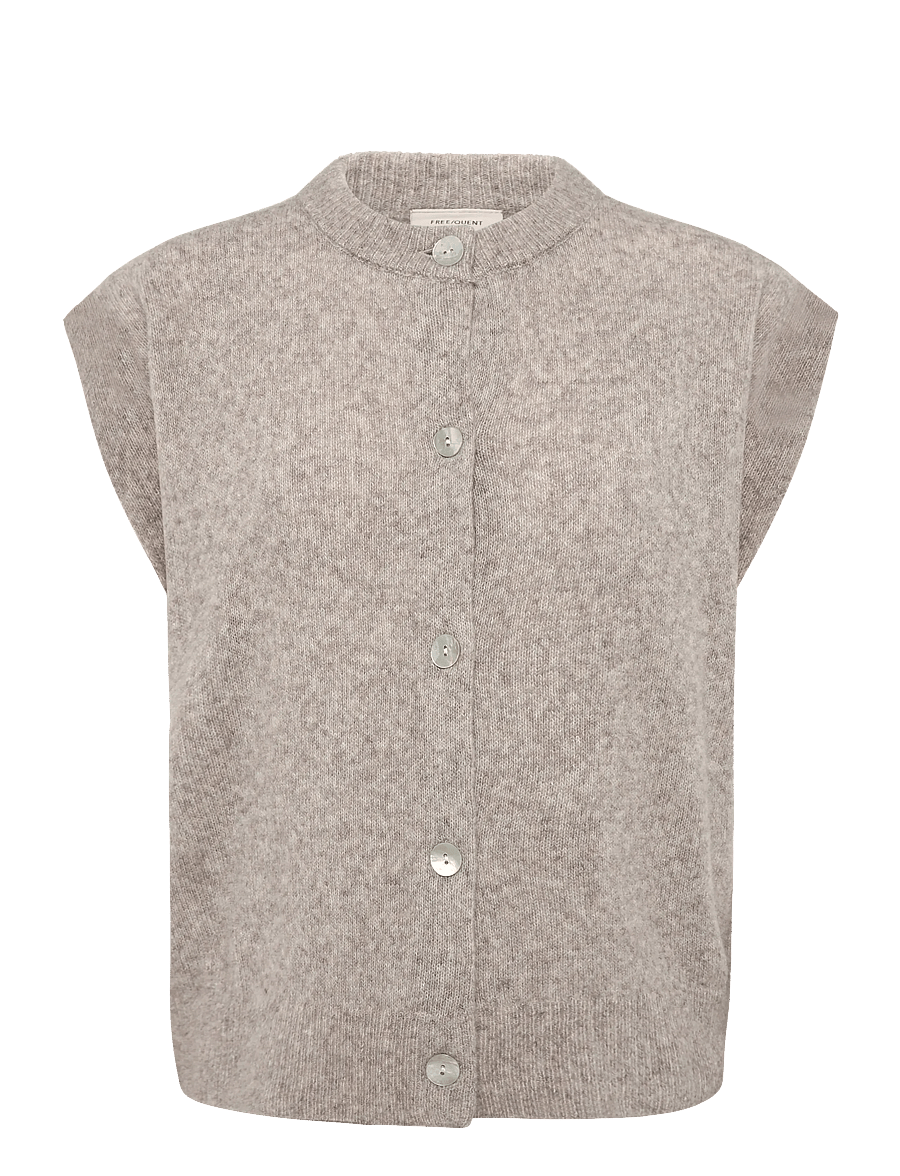 FREE/QUENT - FQALPA-VEST - kootud vestid - silver mink melange - 1