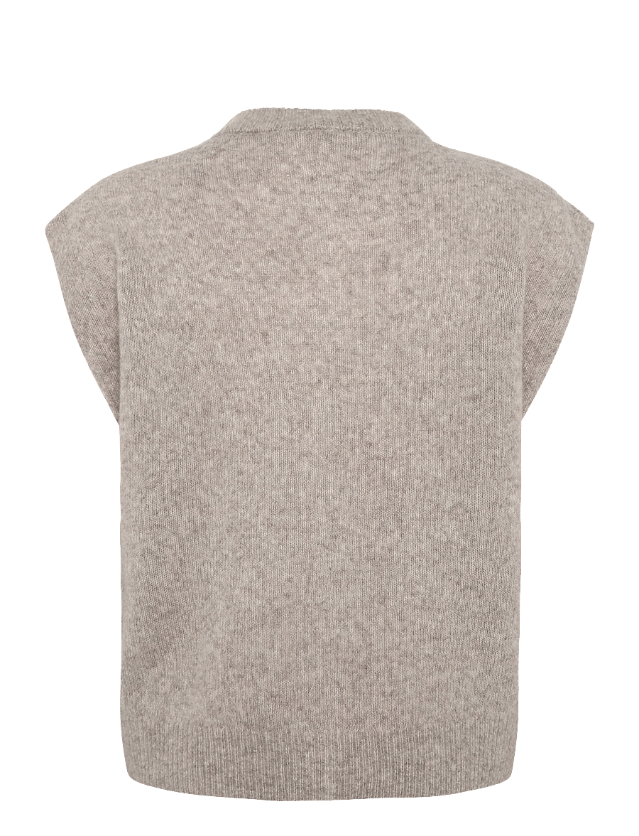 FREE/QUENT - FQALPA-VEST - kootud vestid - silver mink melange - 2