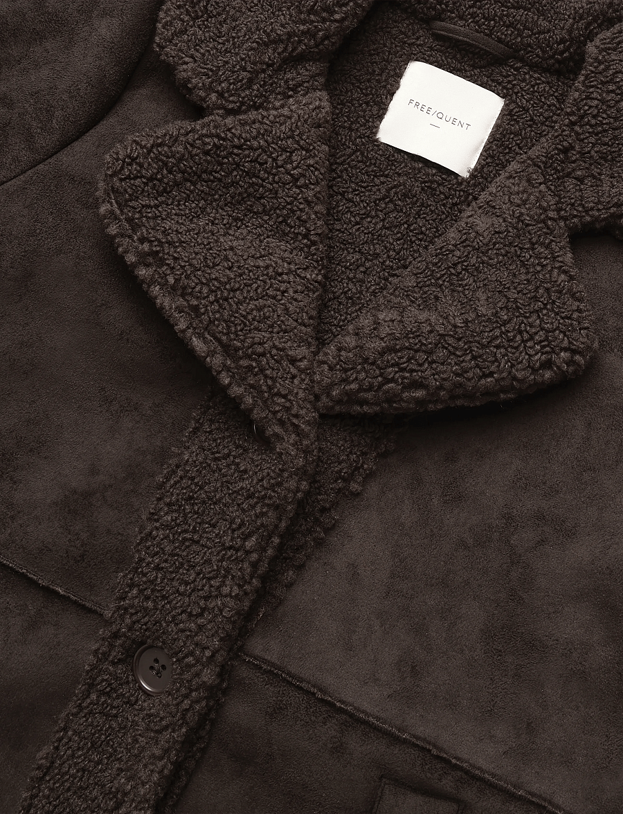 FREE/QUENT - FQLAMBY-JACKET - kunstkarusnahk - mole - 2