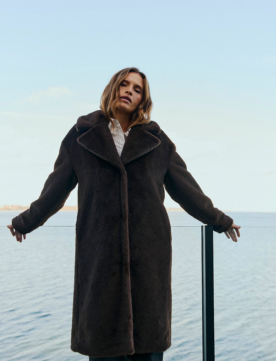 FREE/QUENT - FQMINKY-JACKET - kunstkarusnahk - coffee bean - 0