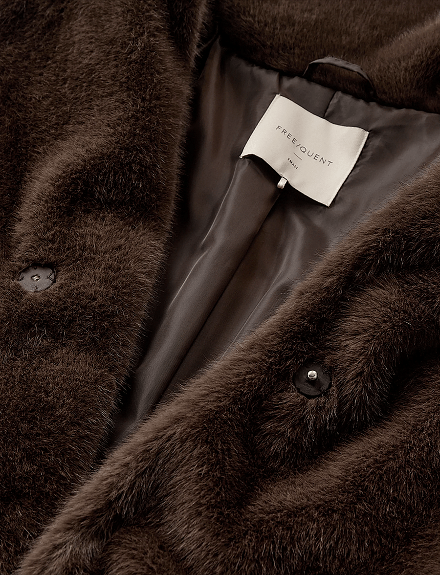 FREE/QUENT - FQMINKY-JACKET - kunstkarusnahk - coffee bean - 4