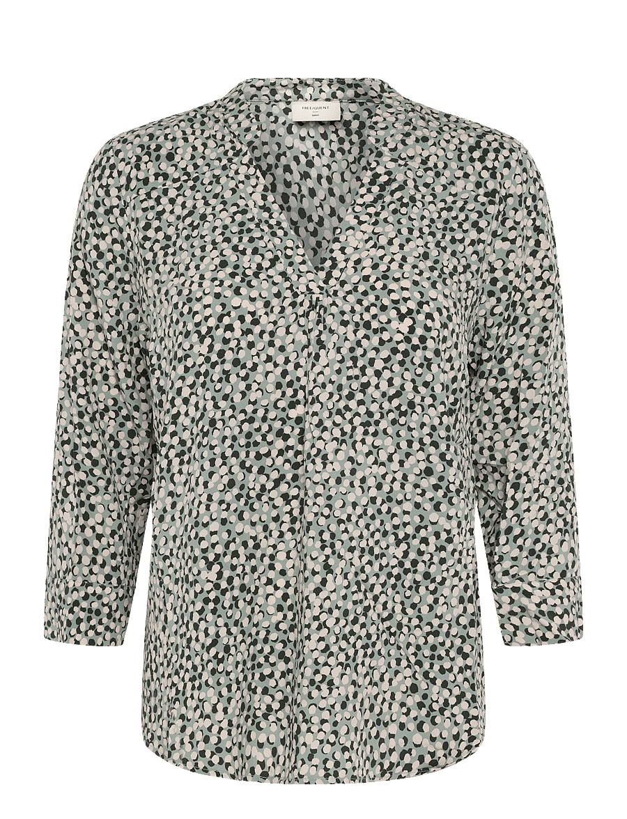 FREE/QUENT - FQADNEY-BLOUSE - långärmade blusar - iceberg green w. moonbeam - 0