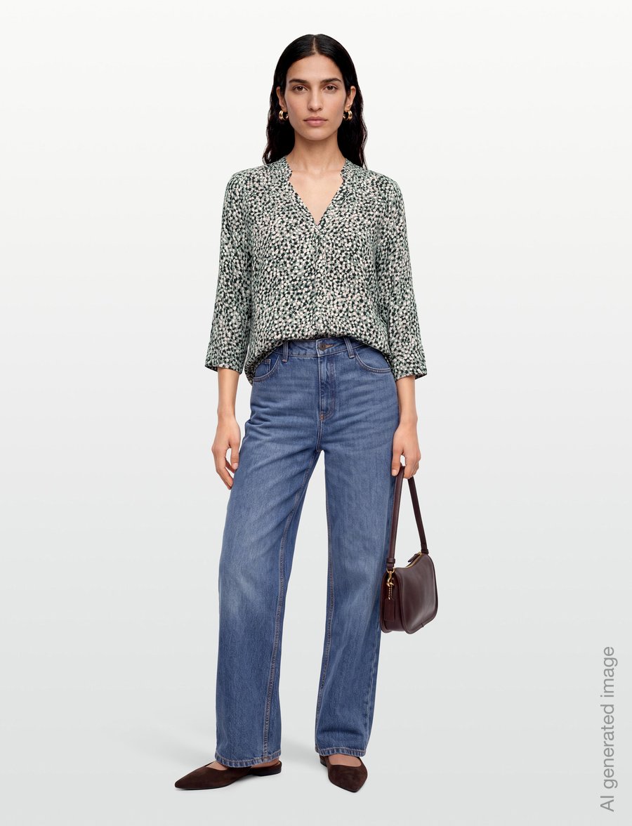 FREE/QUENT - FQADNEY-BLOUSE - langärmelige blusen - iceberg green w. moonbeam - 0