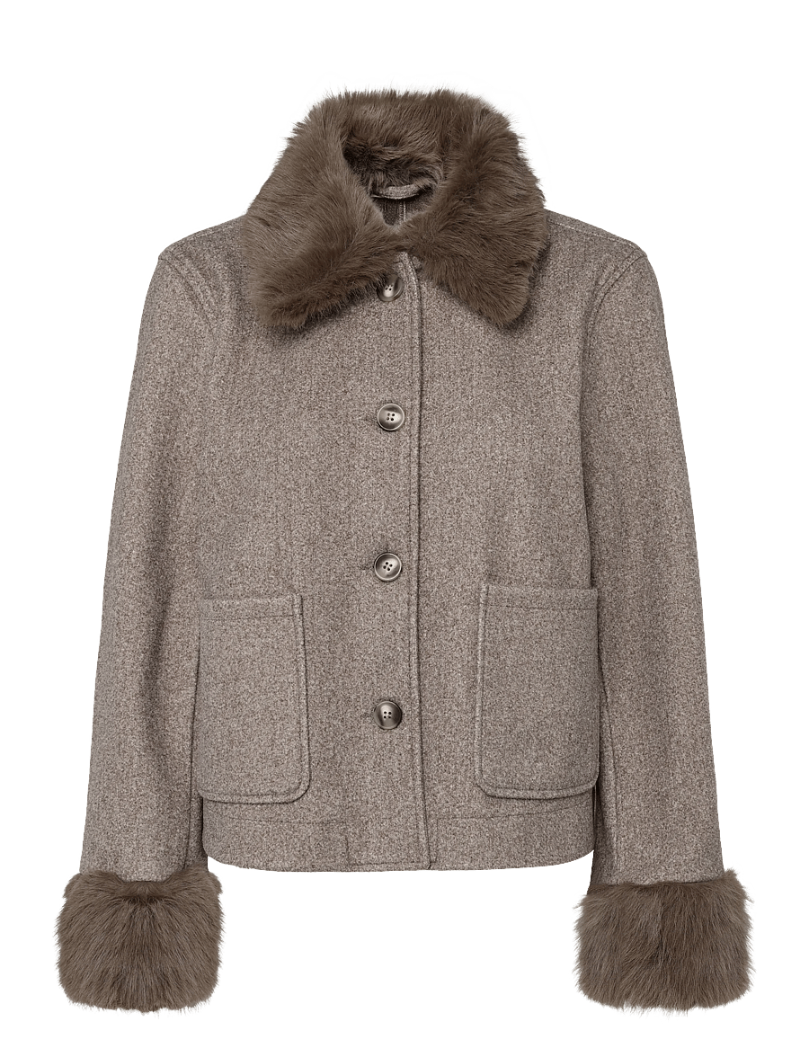FREE/QUENT - FQYANNA-JACKET - kunstkarusnahk - morel melange - 1