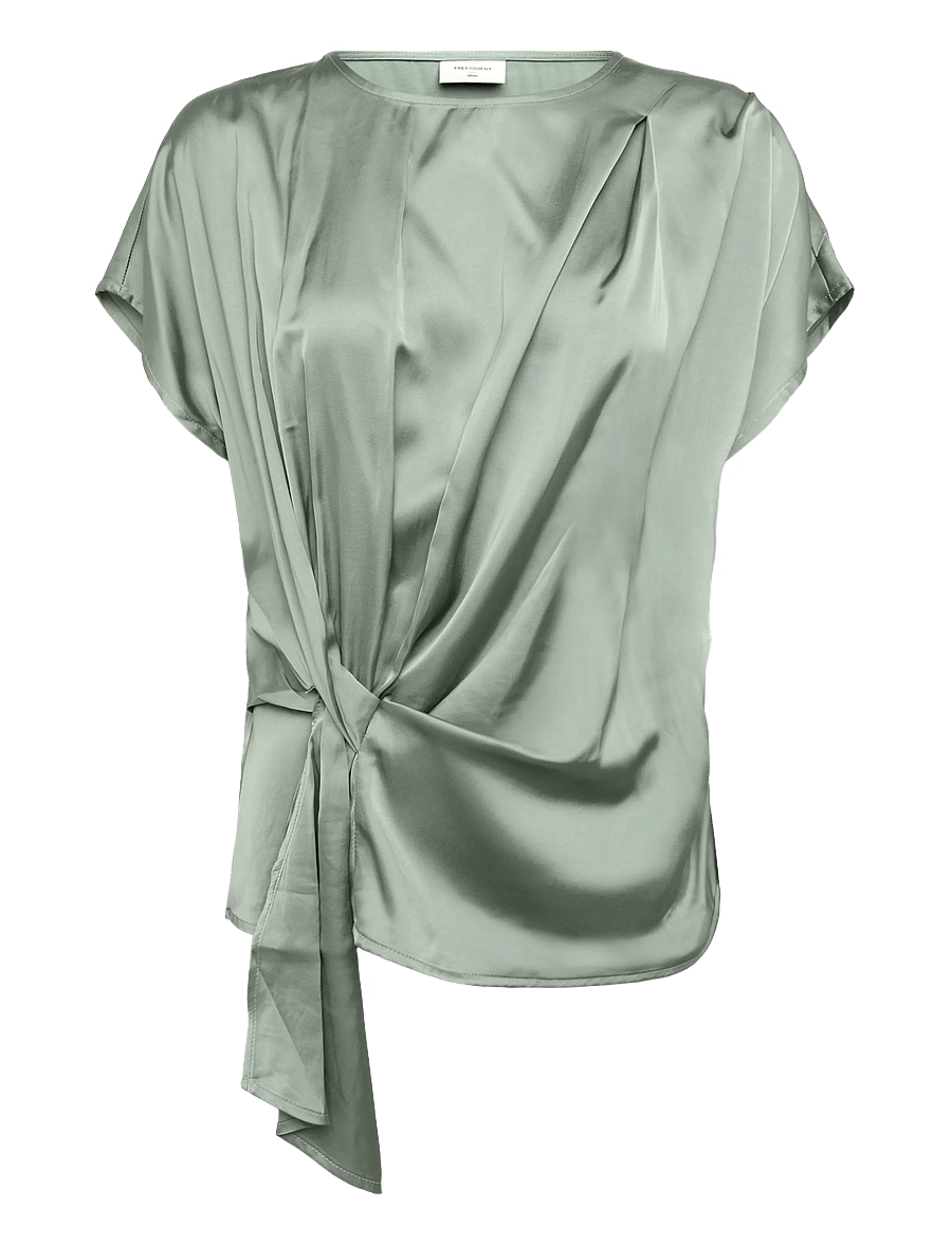 FREE/QUENT - FQDOVA-BLOUSE - kurzärmelige blusen - iceberg green - 1