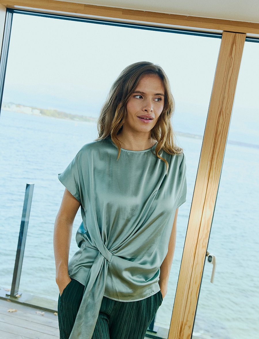 FREE/QUENT - FQDOVA-BLOUSE - kurzärmelige blusen - iceberg green - 0