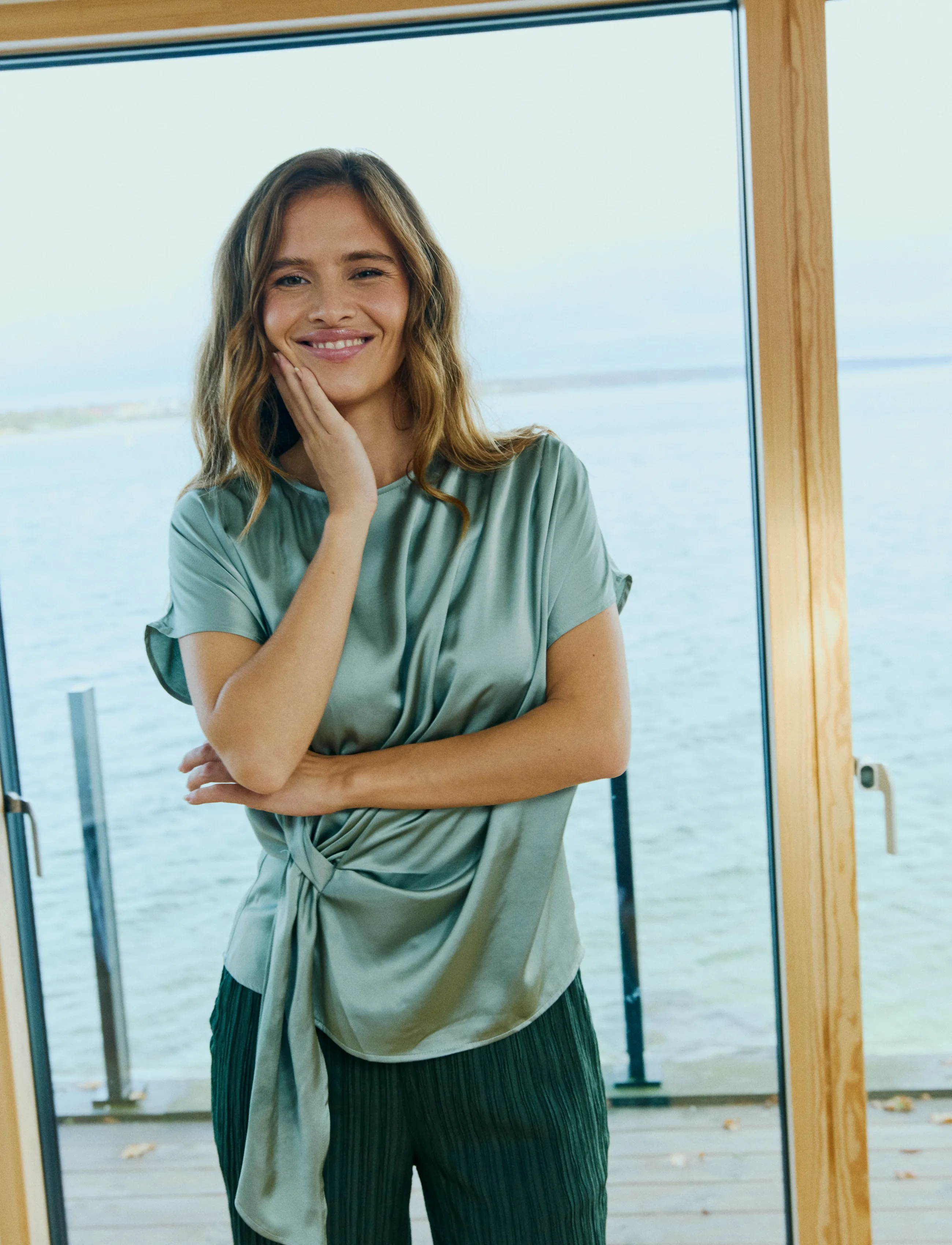 FREE/QUENT - FQDOVA-BLOUSE - kurzärmelige blusen - iceberg green - 3