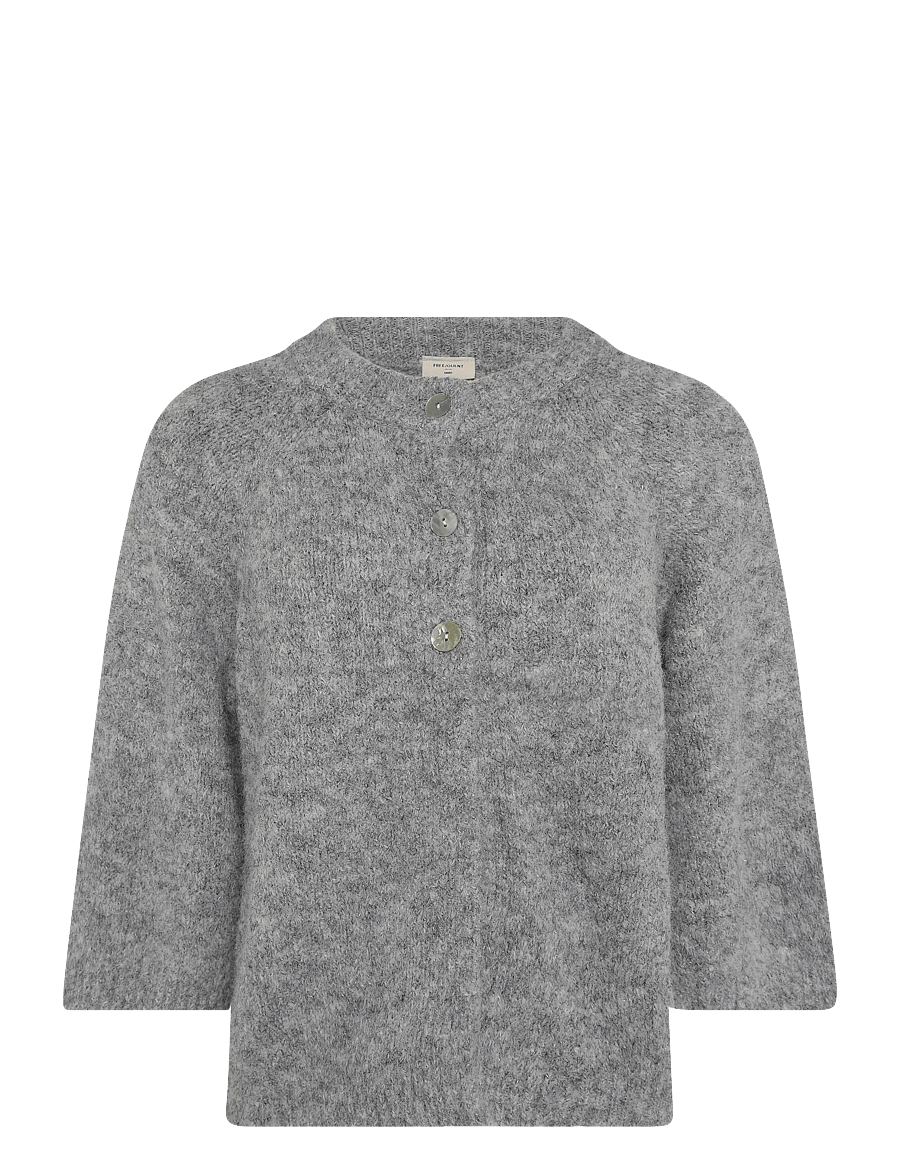 FREE/QUENT - FQGRSLULU-CARDIGAN - koftor - med. grey melange - 0