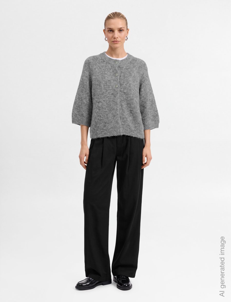 FREE/QUENT - FQGRSLULU-CARDIGAN - cardigans - med. grey melange - 0