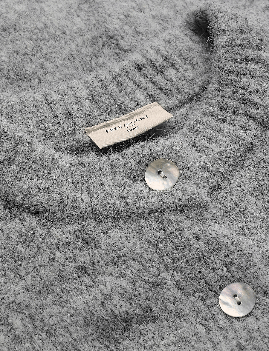 FREE/QUENT - FQGRSLULU-CARDIGAN - koftor - med. grey melange - 2