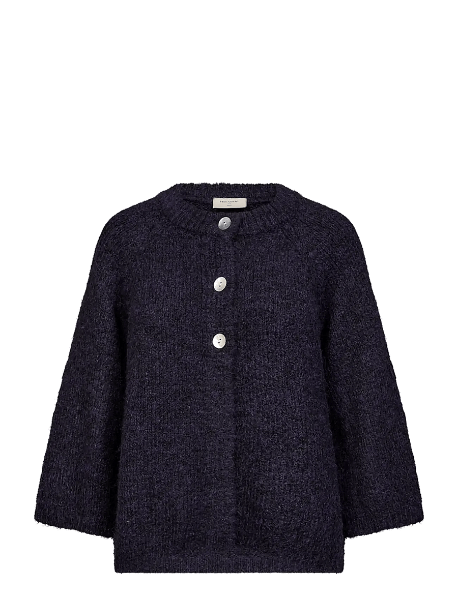 FREE/QUENT - FQGRSLULU-CARDIGAN - cardigans - nightshade melange - 0