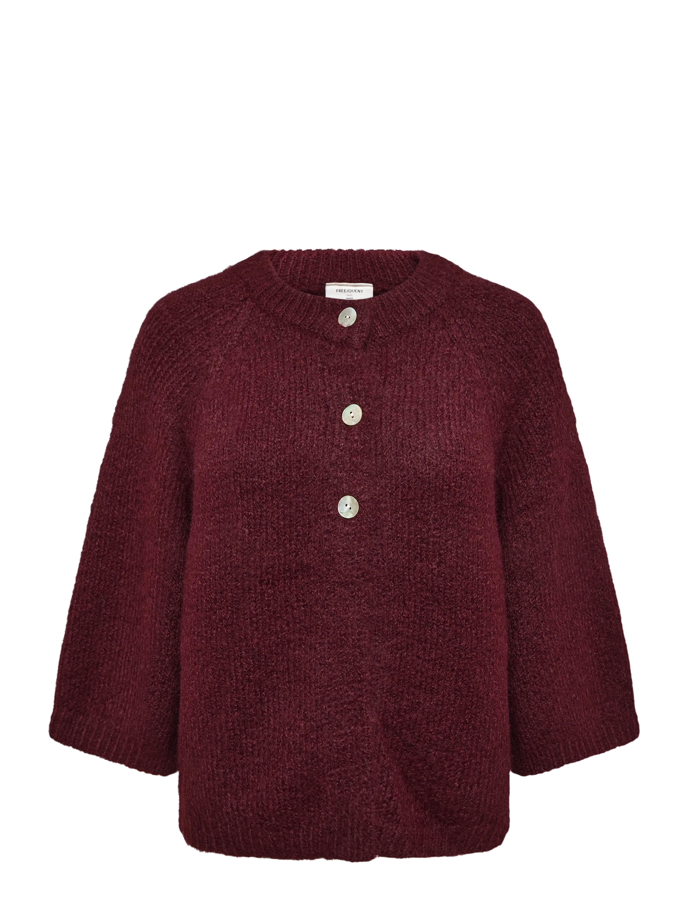 FREE/QUENT FQGRSLULU-CARDIGAN - Koftor - PORT ROYALE MELANGE / burgundy