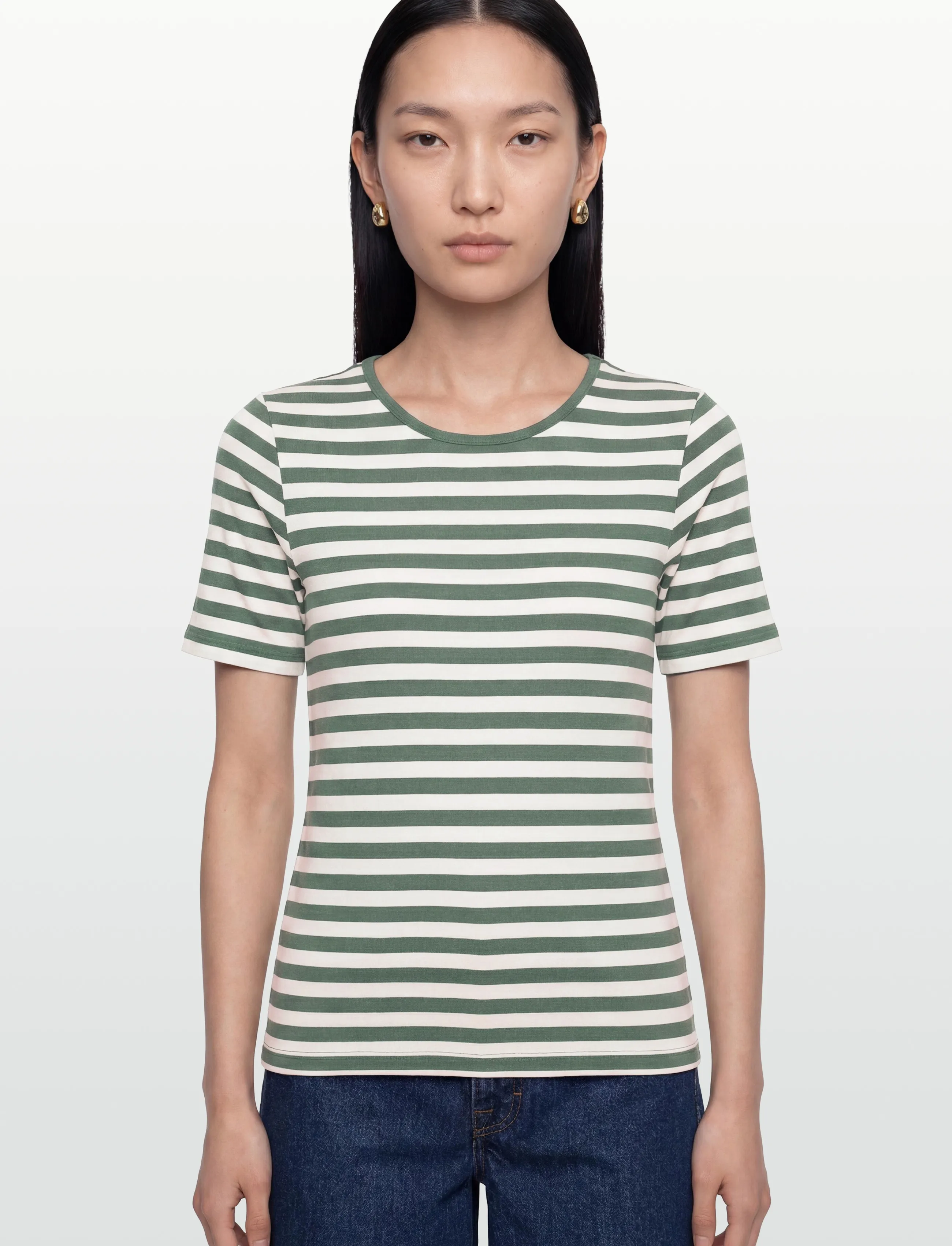 FREE/QUENT - FQLIANA-TEE - t-shirts - dark forest w. star off-white - 3
