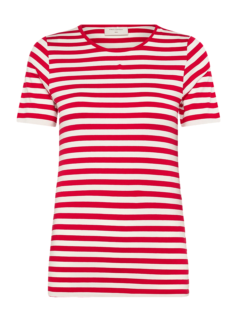 FREE/QUENT - FQLIANA-TEE - t-shirts - true red w. star off-white - 1