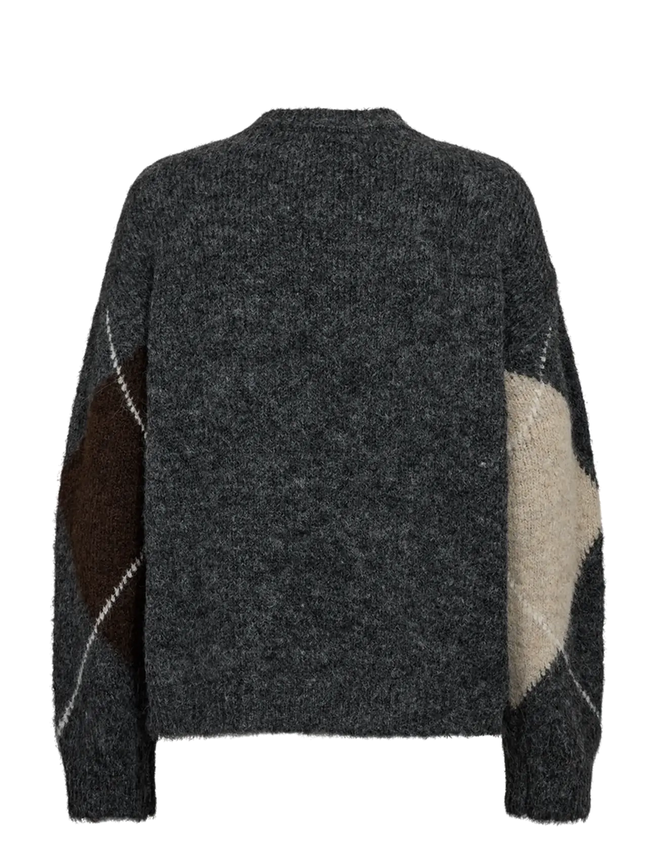 FREE/QUENT - FQGRSLULU-PULLOVER - dark grey ml w. oyster grey ml - 1