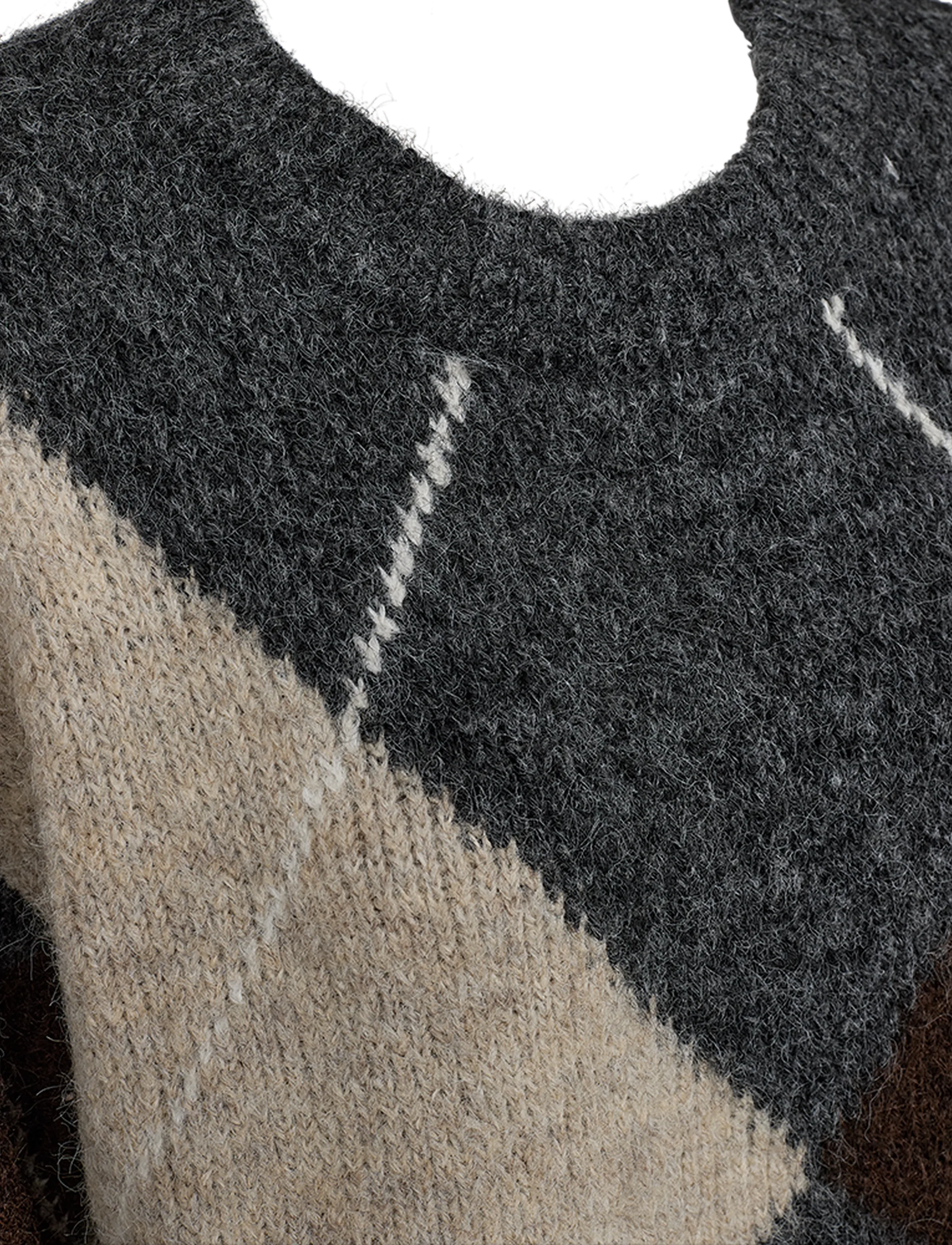 FREE/QUENT - FQGRSLULU-PULLOVER - dark grey ml w. oyster grey ml - 2