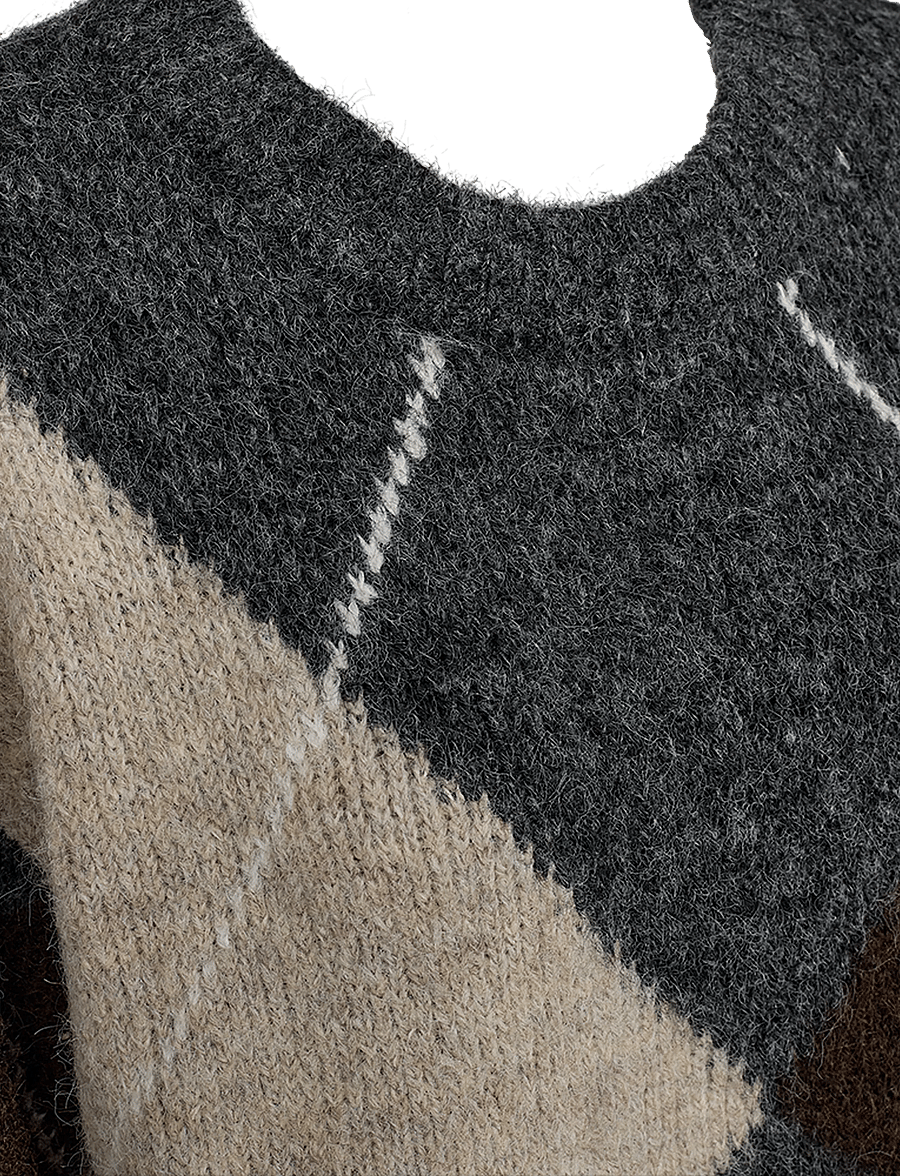 FREE/QUENT - FQGRSLULU-PULLOVER - stickade tröjor - dark grey ml w. oyster grey ml - 2