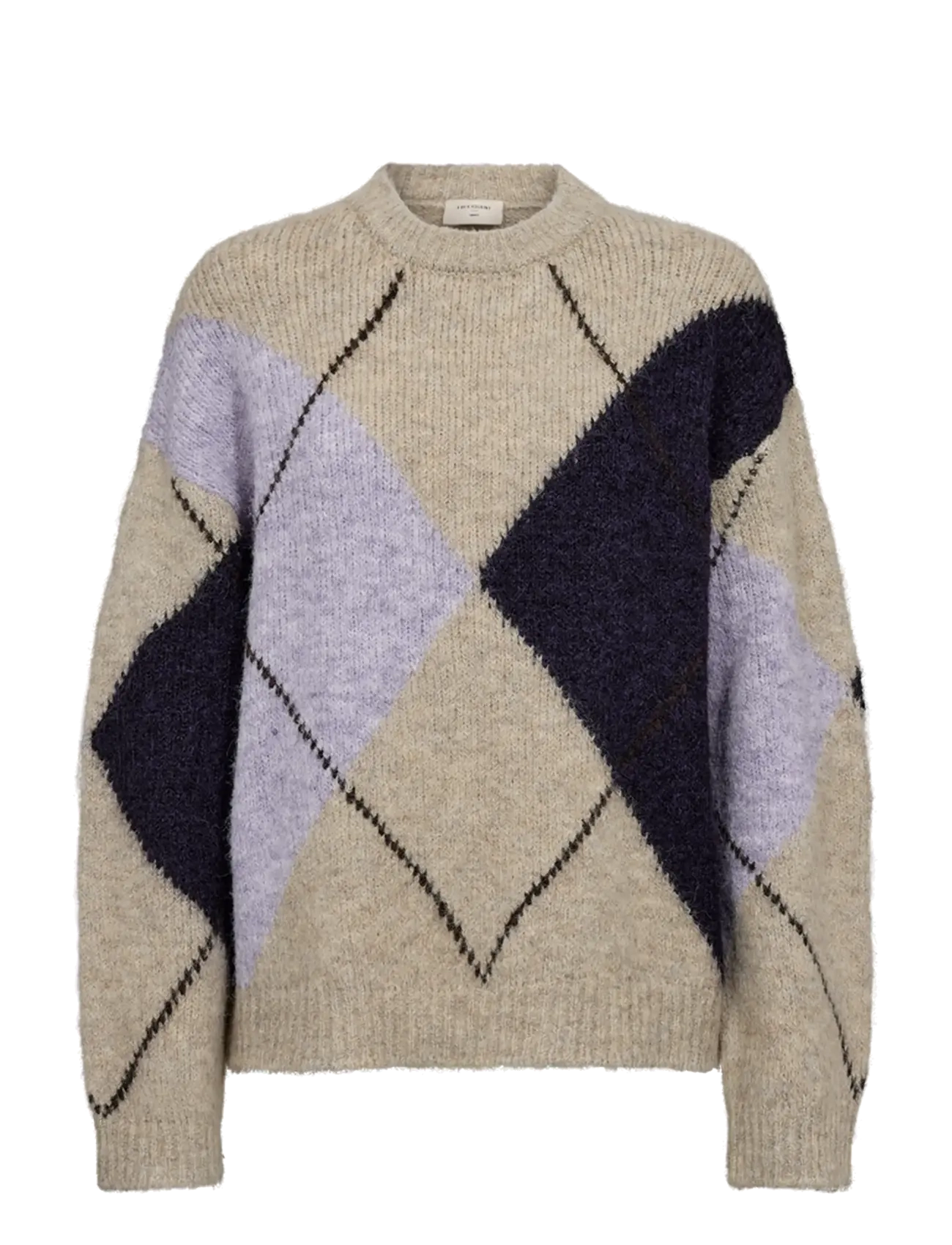 FREE/QUENT FQGRSLULU-PULLOVER - Kläder - OYSTER GREY MEL W. IRIS MEL / beige