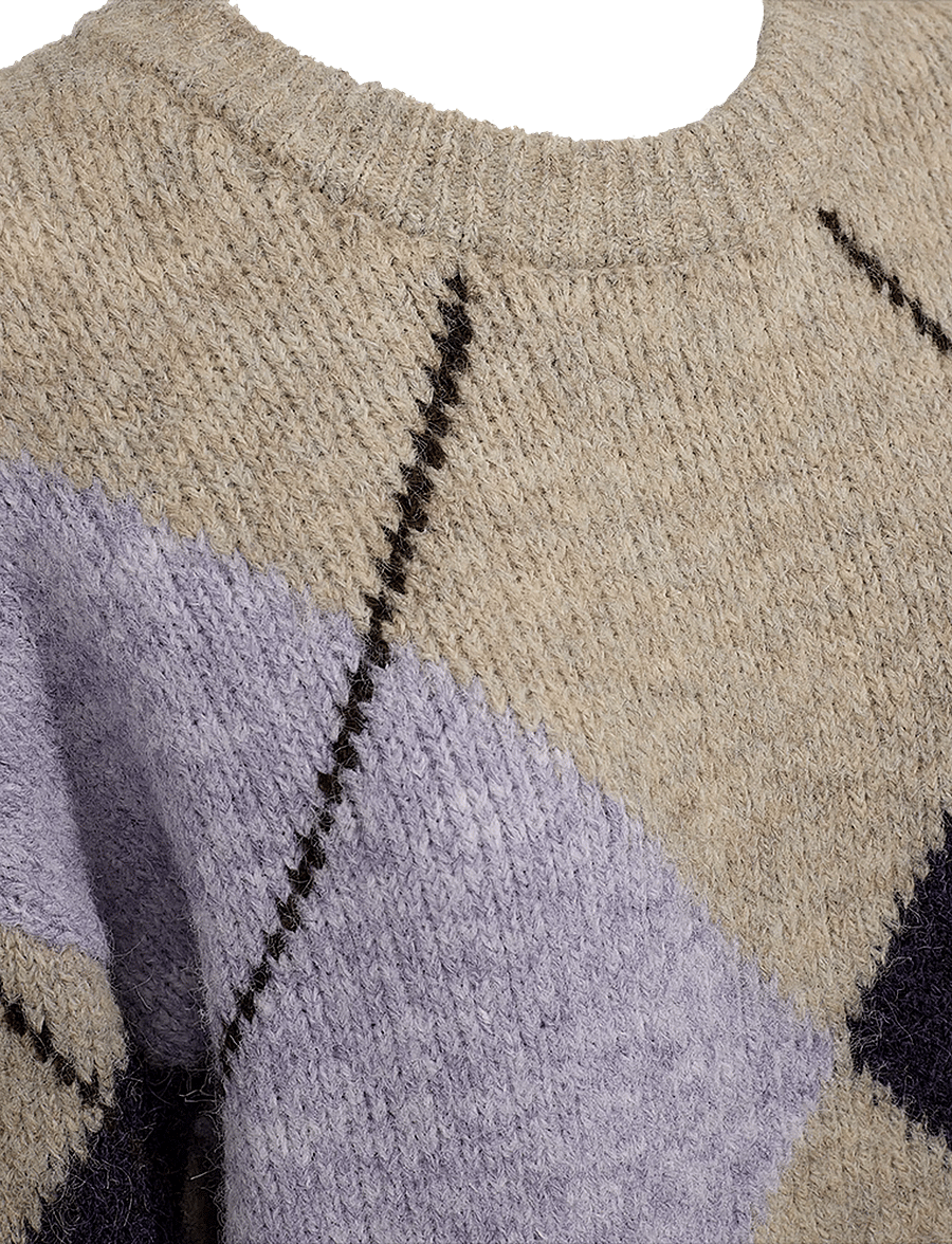FREE/QUENT - FQGRSLULU-PULLOVER - striktrøjer - oyster grey mel w. iris mel - 3