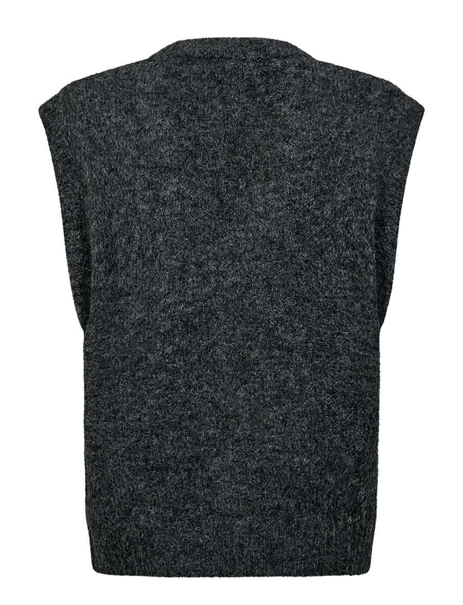 FREE/QUENT - FQGRSLULU-WAISTCOAT - strikveste - dark grey ml w. oyster grey ml - 1