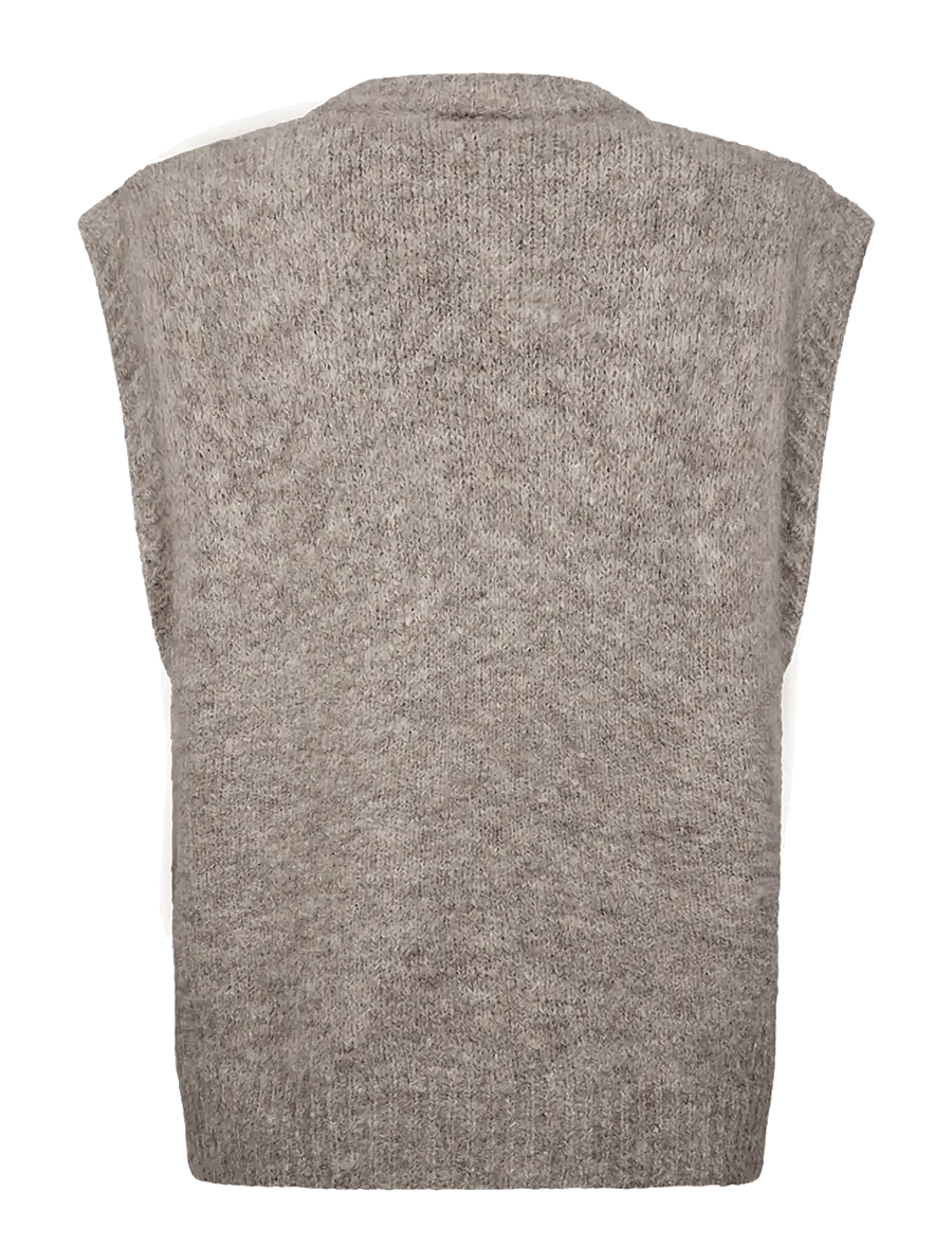 FREE/QUENT - FQGRSLULU-WAISTCOAT - strikveste - desert taupe mel w pale m mel - 1