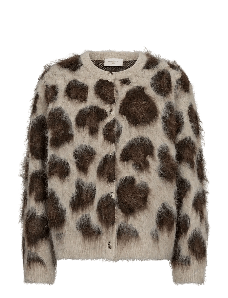 FREE/QUENT - FQLIPPI-CARDIGAN - cardigans - oyster grey mel w. mole mel - 0