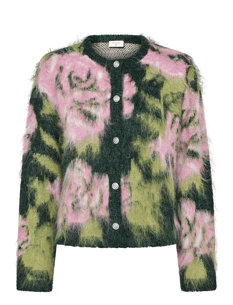 FREE/QUENT - FQLIPPI-CARDIGAN - deep forest mel w. f. pink mel - 1