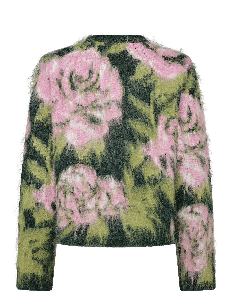 FREE/QUENT - FQLIPPI-CARDIGAN - deep forest mel w. f. pink mel - 2