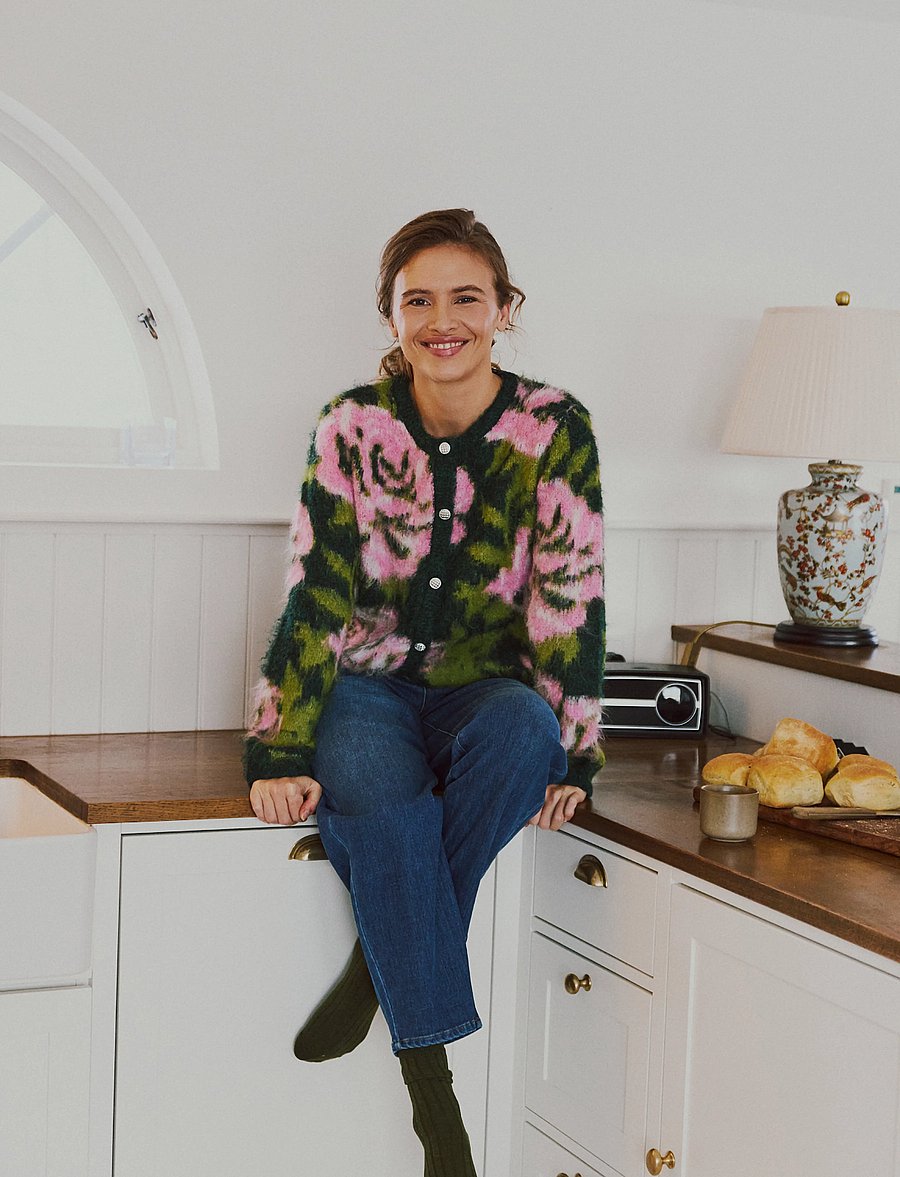 FREE/QUENT - FQLIPPI-CARDIGAN - cardigans - deep forest mel w. f. pink mel - 0