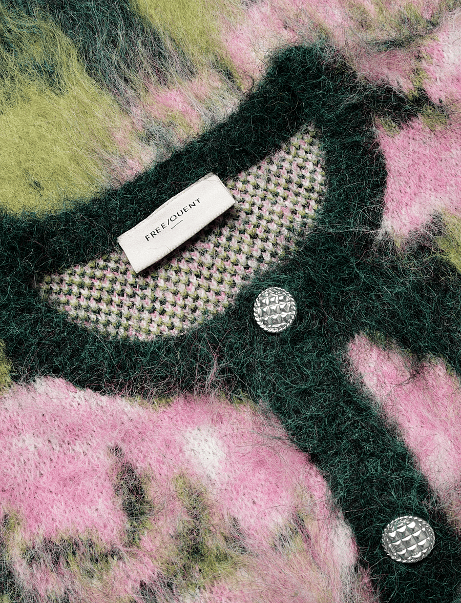 FREE/QUENT - FQLIPPI-CARDIGAN - deep forest mel w. f. pink mel - 5