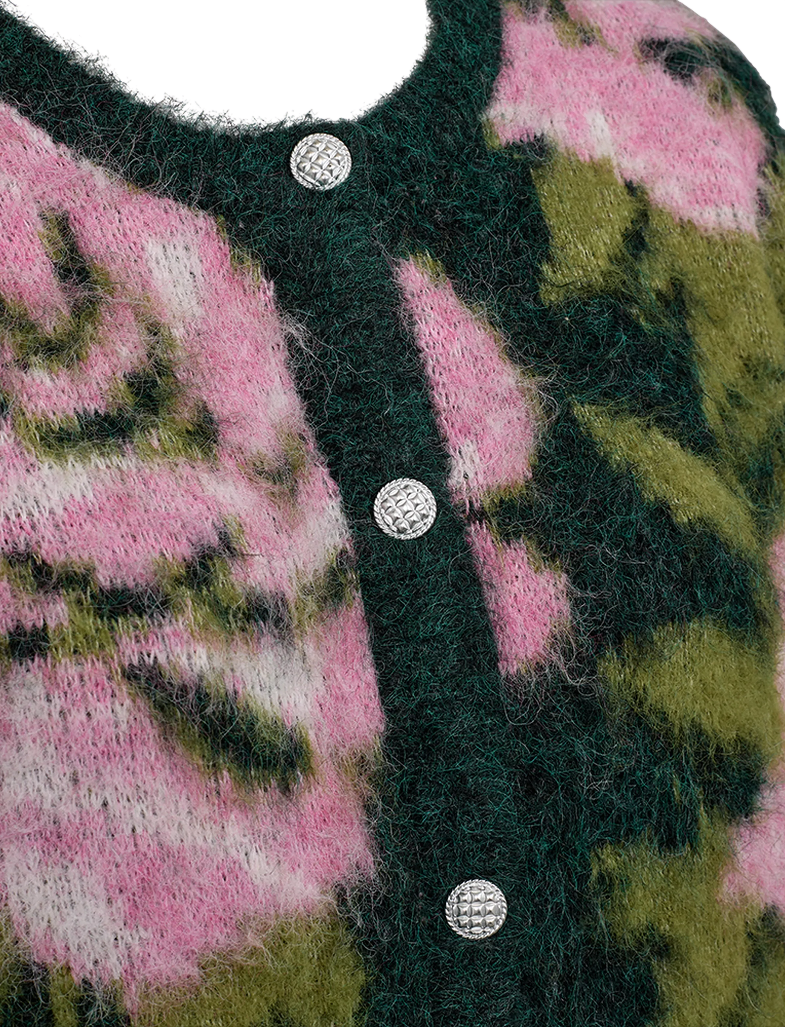 FREE/QUENT - FQLIPPI-CARDIGAN - herbstliche kleidung - deep forest mel w. f. pink mel - 5