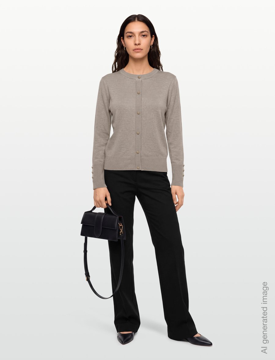 FREE/QUENT - FQKATIE-PULLOVER - strickjacken - desert taupe melange - 0