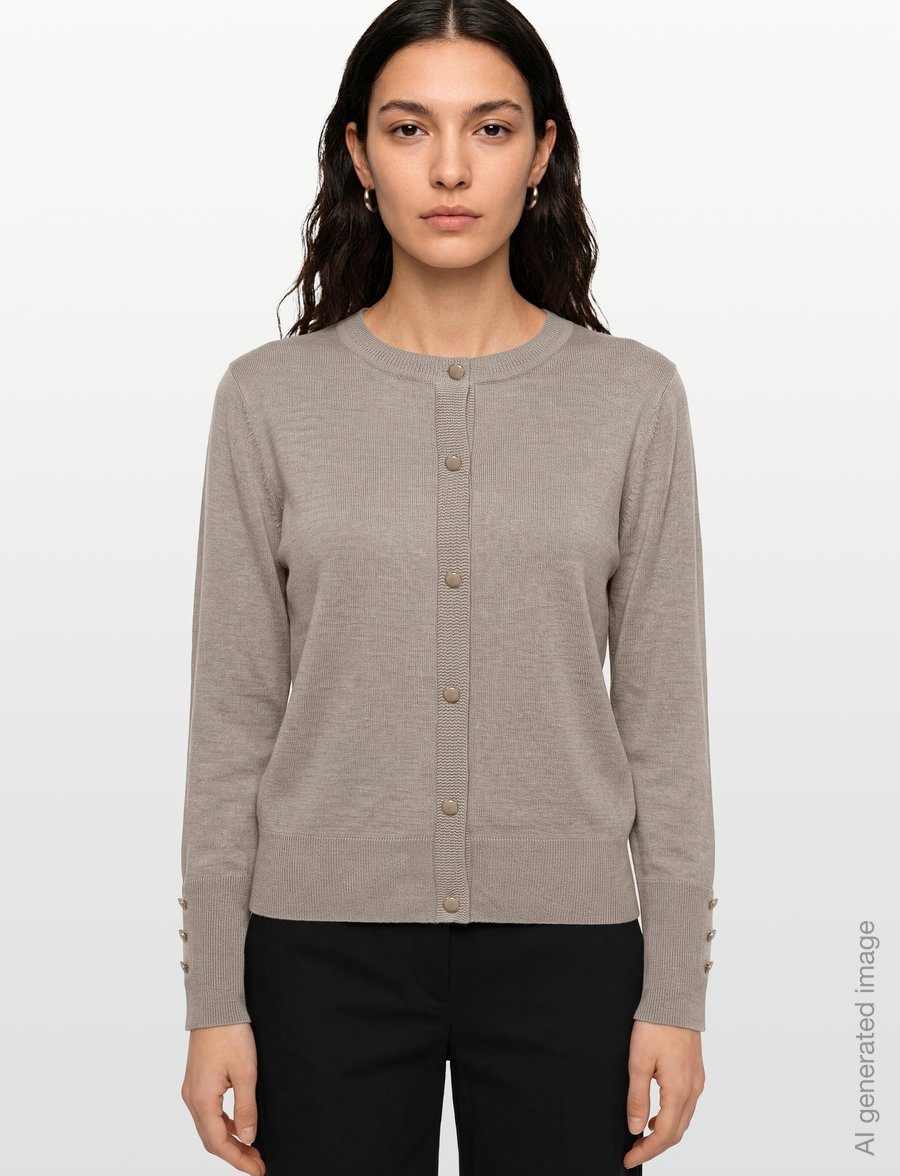 FREE/QUENT - FQKATIE-PULLOVER - strickjacken - desert taupe melange - 3