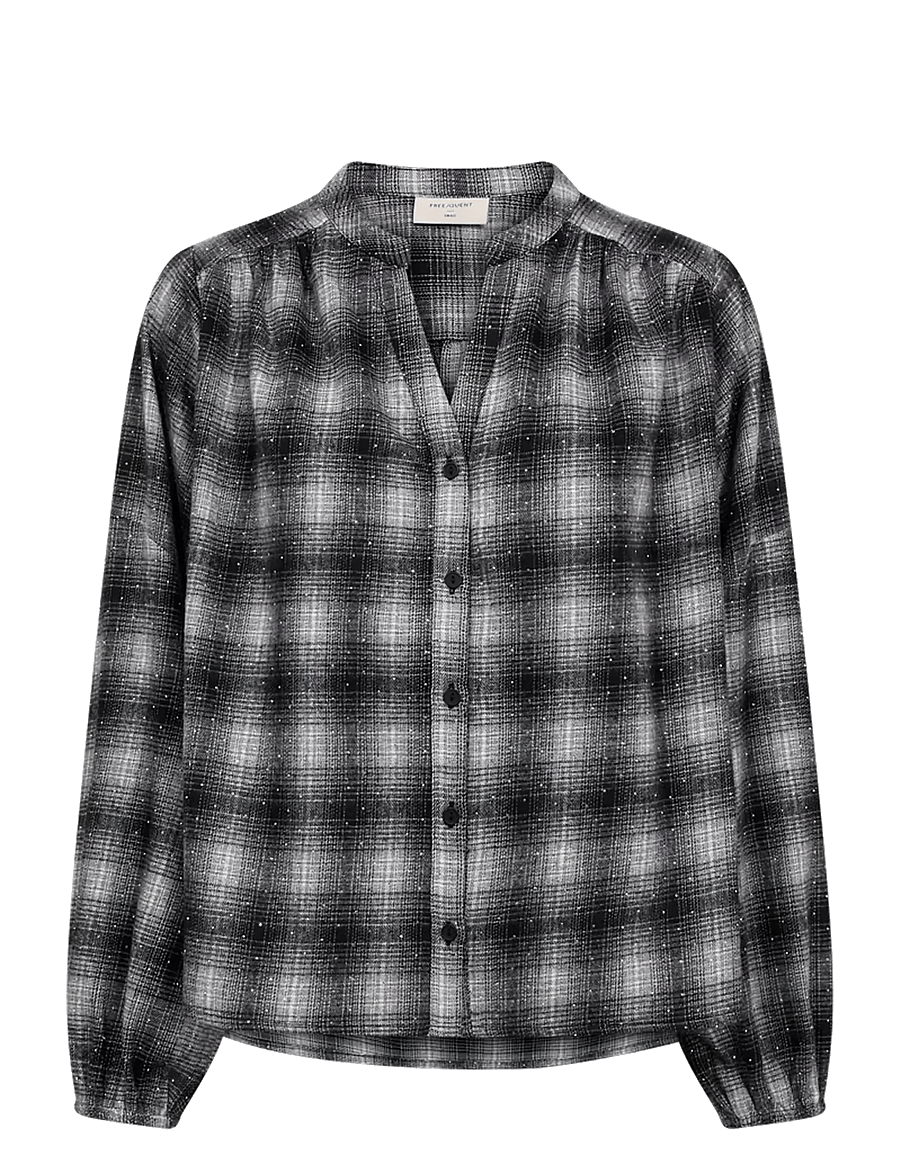 FREE/QUENT - FQMIMMY-BLOUSE - overshirts - black w. star off-white - 1