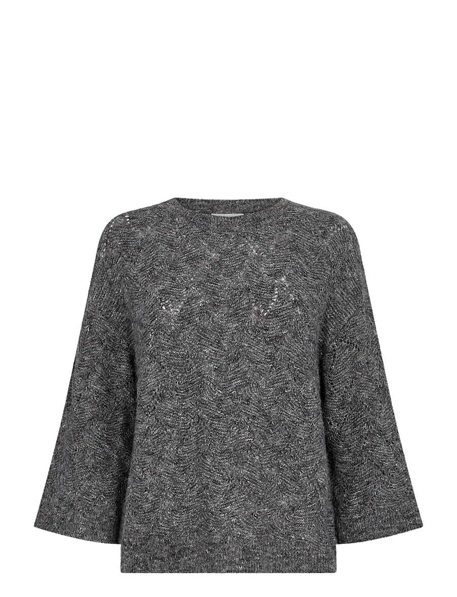 FREE/QUENT - FQESTWEED-PULLOVER - striktrøjer - dark grey melange - 0