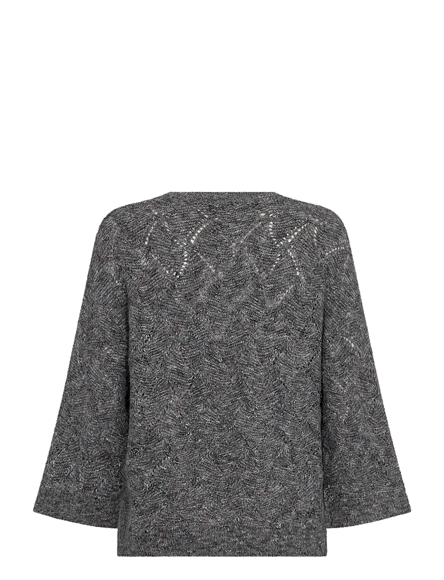 FREE/QUENT - FQESTWEED-PULLOVER - striktrøjer - dark grey melange - 1