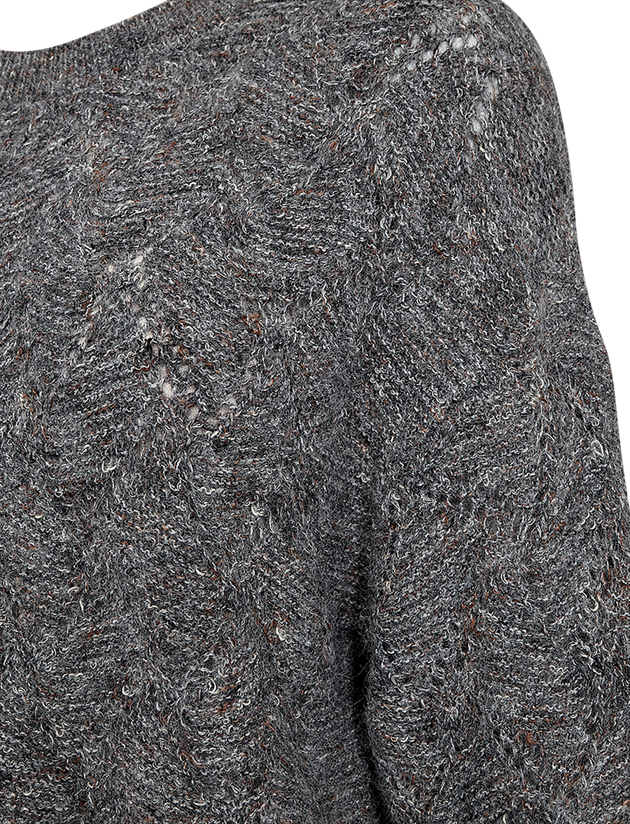 FREE/QUENT - FQESTWEED-PULLOVER - striktrøjer - dark grey melange - 2